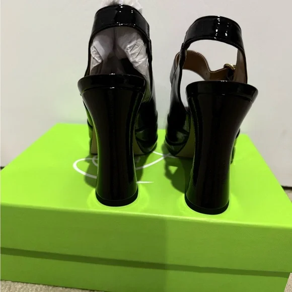 Sam Edelman Black Faux Patent Leather Mary Jane Heels NIB - Picture 10 of 13